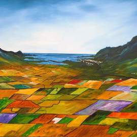 Conor Murphy: 'the fields of dingle', 2019 Acrylic Painting, Impressionism. Artist Description: Sorry, this work of art is SOLDMade with Tubes of Passion in Ireland A rich colourful Contemporary Acrylic painting of the landscape of Dingle in Co Kerry that would brighten up any room and remind you of your trip to Ireland.  Dingle is a town in County Kerry, ...