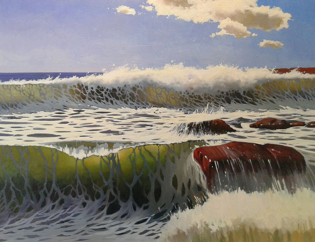 Isabel Garro  'Big Wave', created in 2013, Original Painting Oil.
