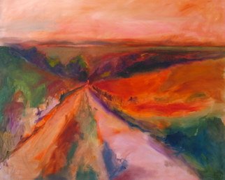 Karen Isailovic: 'Road to Somewhere', 2009 Oil Painting, Landscape. 