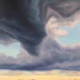 Ian Sheldon: 'Overhead Threat', 2010 Oil Painting, Landscape. 