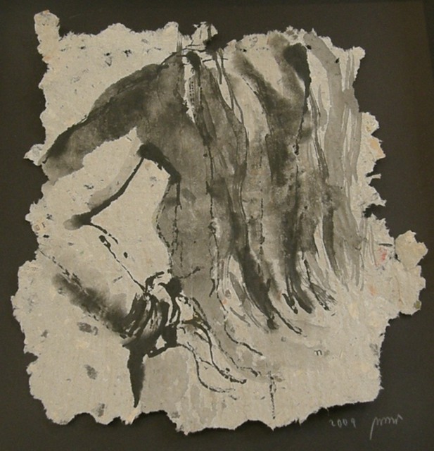 Artist Tamara Sorkin. 'Ink Nude On Recycled Paper' Artwork Image, Created in 2009, Original Drawing Other. #art #artist