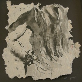 Tamara Sorkin: 'ink nude on recycled paper', 2009 Pen Drawing, Figurative. Artist Description:   Currently exhibited in artists house, Haifa, Paper Time    ...