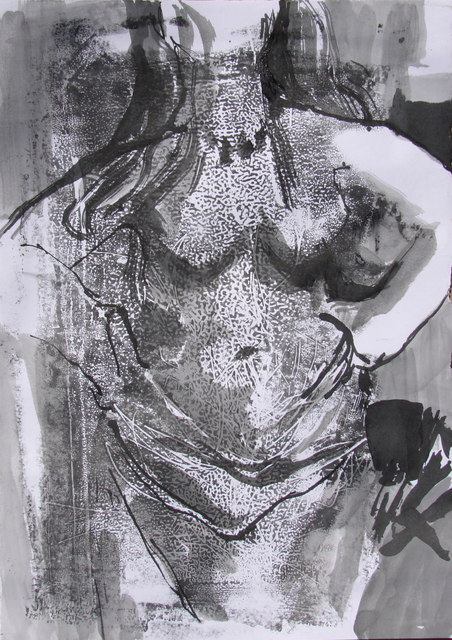 Tamara Sorkin  'Ink On Print Nude 1', created in 2009, Original Drawing Other.