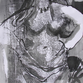 Tamara Sorkin: 'ink on print nude 1', 2009 Other Drawing, Figurative. 