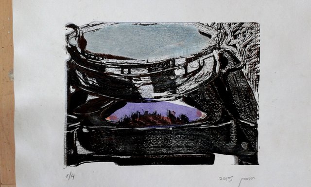 Artist Tamara Sorkin. 'Linocut With Chine Colle' Artwork Image, Created in 2015, Original Drawing Other. #art #artist