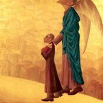 Boy Leading the Blind Angel By Israel Tsvaygenbaum
