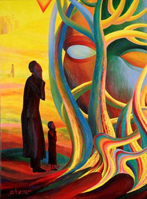 Israel Tsvaygenbaum  'Prayers At The Tree Of Life', created in 2012, Original Painting Oil.