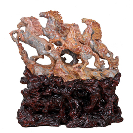32 inch lace agate horses By Joan Lee