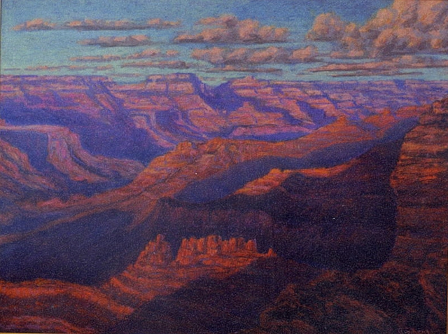 Artist Roberto Ruschena. 'Grand Canyon At Sunset' Artwork Image, Created in 1997, Original Painting Oil. #art #artist
