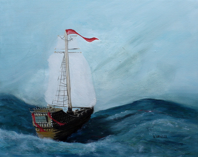 Vasil Vasilev  'Seascape 5', created in 2014, Original Painting Oil.