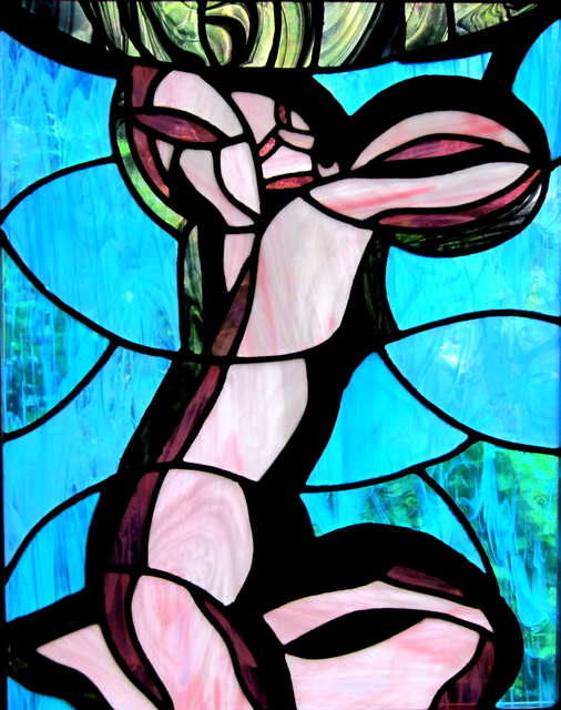 Iva Kalikow  'Sculpted Woman', created in 2017, Original Glass Stained.