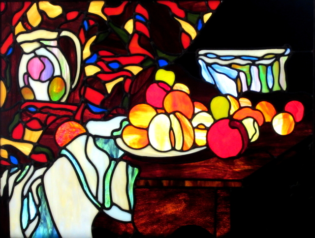 Iva Kalikow  'Still Life With Flower Holder', created in 2019, Original Glass Stained.