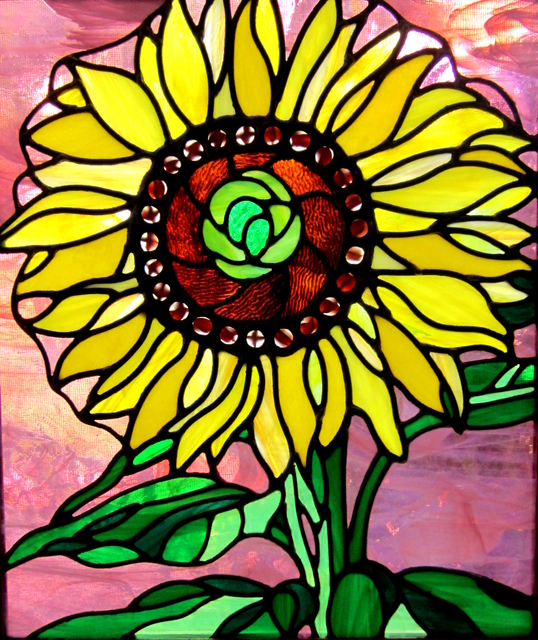 Iva Kalikow  'Sunflower', created in 2021, Original Glass Stained.