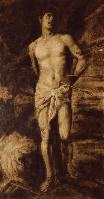 Ivan Tokushev  'St Sebastian Reproduction', created in 2020, Original Drawing Other.
