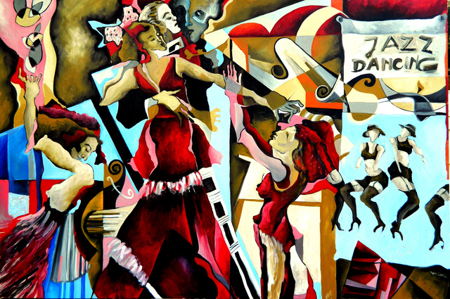 Justineivu Justineivu  'Jazz Dancing', created in 2012, Original Painting Oil.