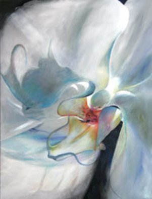 Iwona Jankowski: 'Blissful Light', 2020 , Floral. Painting of flower from my Sexy Flowers R series.Limited Edition Archival inks print on stretched canvas.My Sexy Flowers has been developed since 2000.  Flowers close - ups, fragments.Showing of the whole flower does not interests me so much, how they look and smell all people know - but Im ...
