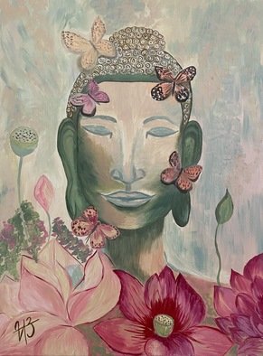 Iryna Zubenko: 'harmony of buddha', 2020 Oil Painting, Buddhism. Buddha symbolizes spiritual harmony, peace and tranquility.According to feng shui, a picture of the Buddha will bring health, longevity, and also bring success to people engaged in any business. ...