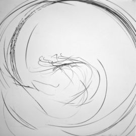 Jaanika Peerna: 'MaelstomSeries2', 2009 Other Drawing, Abstract. Artist Description:  Line round abstract flow circle gesture movement black and white space air ...