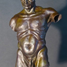 Jack Hill: 'Male Torso Old Soldier Front', 2012 Bronze Sculpture, Mythology. 