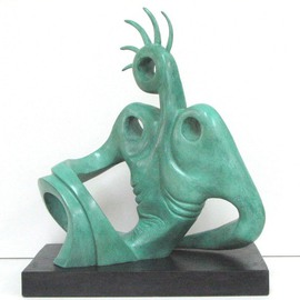 Jacques Malo: 'Model', 2006 Bronze Sculpture, Abstract Figurative. 