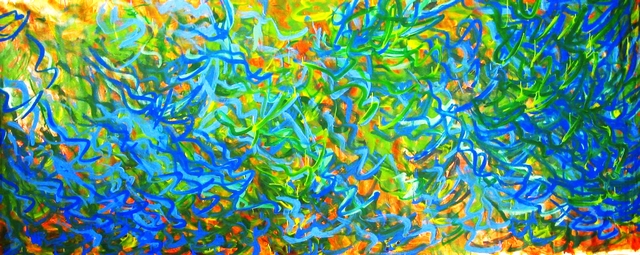 Artist Peter Jalesh. 'Blue River' Artwork Image, Created in 2013, Original Drawing Marker. #art #artist