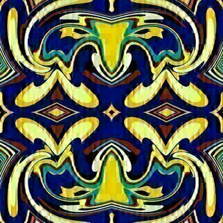 Peter Jalesh: 'ceremonial emblem', 2019 Digital Painting, Abstract. Abstract Rococo tapestries.  From a series of abstract digital paintings created between 2012 and 2019. ...