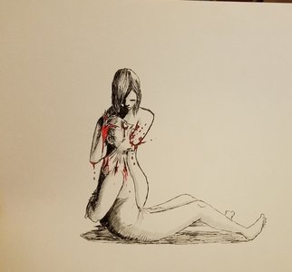 Josh Patton: 'silence', 2018 Ink Drawing, Fetish. Ink on paper. ...