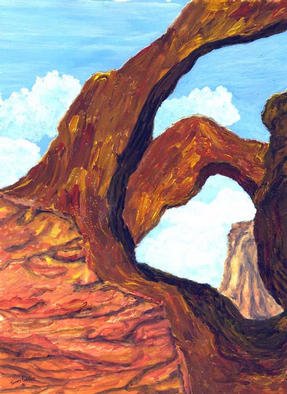 James Parker: 'Arches', 2003 Watercolor, Southwestern. Artist Description: Scene from Arches National Park. The hard rock and soft sky seem to melt together in the background....