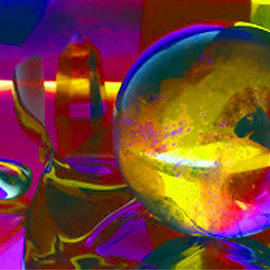 James Parker: 'Crystal Color', 1991 Color Photograph, Optical. Artist Description: This magical crystal quartz ball with citrine on its side and a florite cut crystal in the backgroud compliment each other while the combined interaction of various reflected color is quite pleasing. The ability of a crystal to take light and color and change and even  enhance it ...