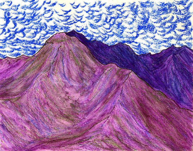 James Parker  'Fantasy Mountains III', created in 2002, Original Drawing Pen.