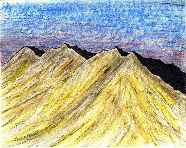 James Parker  'Fantasy Mountains V', created in 2002, Original Drawing Pen.