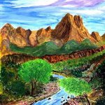 Mountains and Stream By James Parker