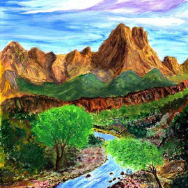 Mountains and Stream By James Parker