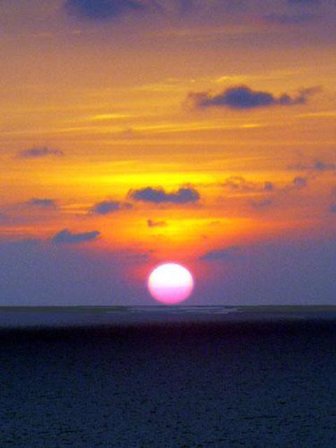 Artist James Parker. 'Ocean Sunset' Artwork Image, Created in 2003, Original Drawing Pen. #art #artist