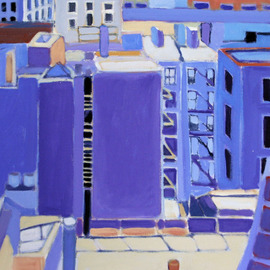 Jane Mcnichol: 'Bathouse', 2013 Oil Painting, Architecture. Artist Description:  This is a view of the Bathouse located next door to my Manhattan apartment ...