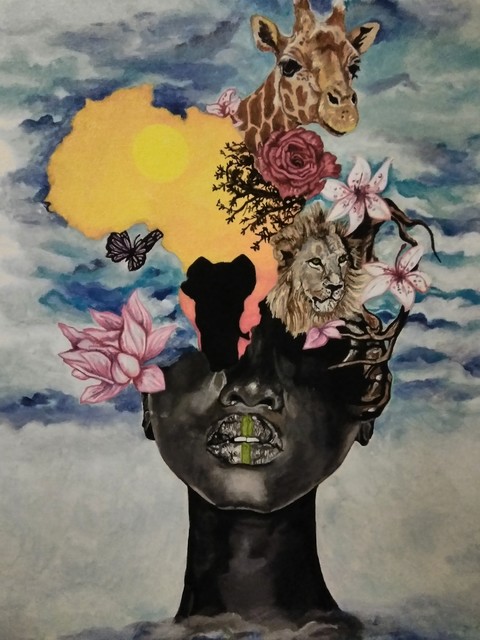Artist Janice Park. 'African Pride' Artwork Image, Created in 2018, Original Painting Acrylic. #art #artist