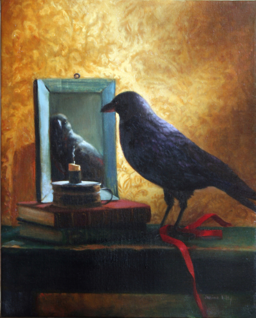 Artist Janine Kilty. 'Still Life With Crow' Artwork Image, Created in 2009, Original Painting Oil. #art #artist