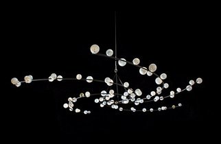 Jan Lambert Kruse: 'Milky way', 2007 Blown Glass, Astronomy.  83 pieces of blown glass attached on a iron spiral ...