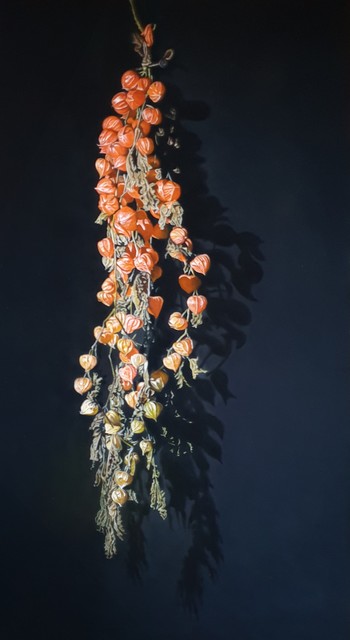 Jan Teunissen  'Chinese Lantern Plant', created in 2020, Original Painting Oil.