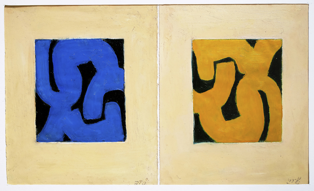 Jan-Thomas Olund  'Blue And Yellow Orange Form', created in 2019, Original Collage.