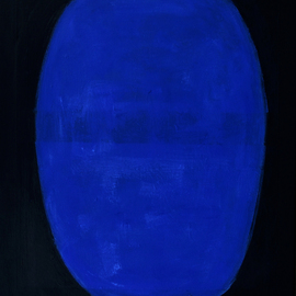 Jan-thomas Olund: 'blue light and darkness', 2017 Oil Painting, Minimalism. Artist Description: Oil on canvas.  A shape the blue color may be adazzling darkness or the coloring of colors with light and darkness...