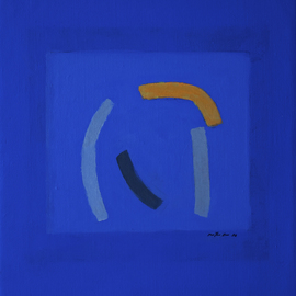 Jan-thomas Olund: 'blue no2', 2020 Oil Painting, Minimalism. Artist Description: Ultramarine and cobalt blue two colors that form the basis for a new series of paintings.  Blue colors is searching simple shapes in a playful no. 1...