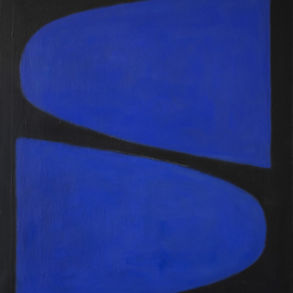 Jan-thomas Olund: 'i say tip tap', 2017 Oil Painting, Minimalism. Artist Description: Two blue forms the coloring of colors with light and darkness Oil on canvas. ...