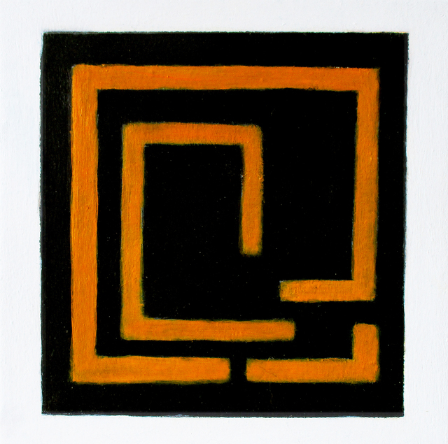 Jan-Thomas Olund  'Single Maze Orange', created in 2017, Original Collage.
