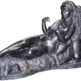 Bruce Naigles: 'The Empress', 1997 Bronze Sculpture, Life. Artist Description: The Empress rests on the throne of the lion, symbolic of the power of man' s animalistic nature. She has tamed the king of this territory and has rightfully revealed herself as the empress of life' s forces. You will find another picture further in the portfolio showing ...