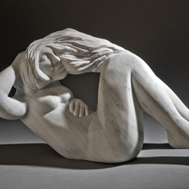 Jane Jaskevich: 'dream', 2017 Stone Sculpture, Figurative. Artist Description: Reclining marble expressive female  figure...