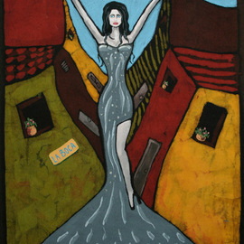 Javier Caete: 'Sensual Caminito', 2011 Other Painting, Fantasy. Artist Description:  Batik & Acrylic.   ...