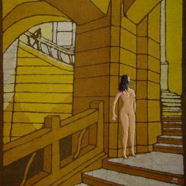 Javier Ca�ete: 'Uncover', 2005 Other Painting, nudes. Artist Description: It is more than a simple nude, is the feeling of being to the overdraft and fragile in certain moments of our lives. It was made in batik and acrylic....