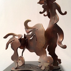 Francisco Javier Astorga Ruiz Del Hoyo.: 'lion of the winds', 2019 Steel Sculpture, Abstract Figurative. Artist Description: Modern interpretation of ancient chinese Han sculpture...