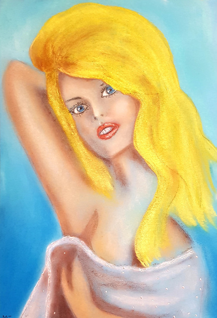 Javorkova Marie  'Beautiful Blonde', created in 2010, Original Painting Oil.